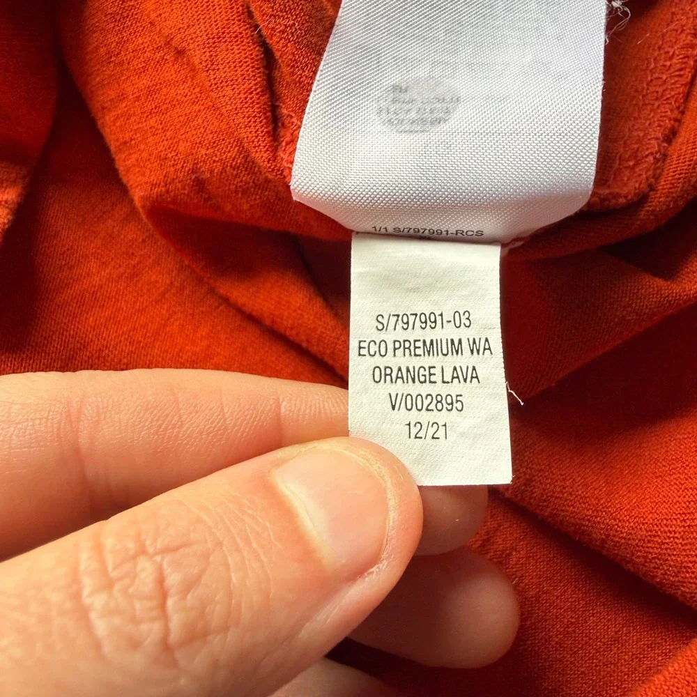 Banana Republic Mens Premium Wash Henley Shirt Orange Lava XL 797991-03